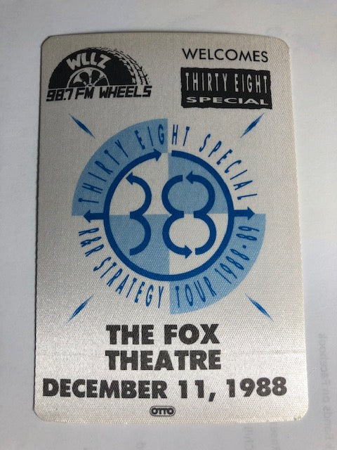 Vintage 4 3/4" tall 38 Special OTTO cloth backstage pass