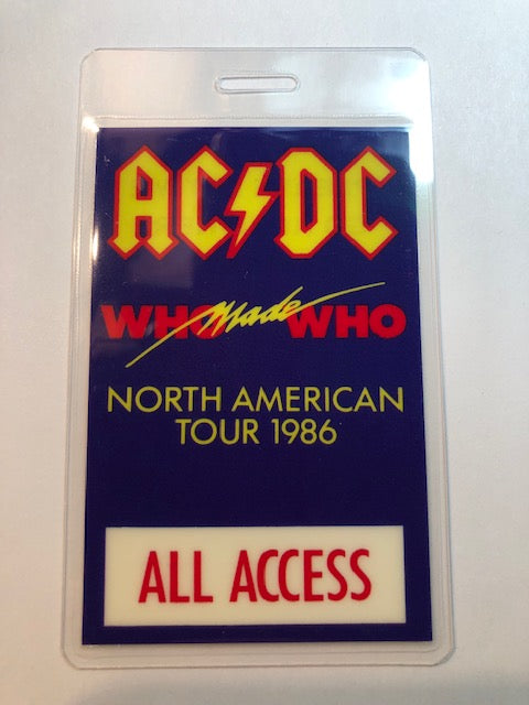 AC/DC - Who Made Who Tour 1986 - Backstage Pass