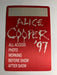 Alice Cooper - Fistful of Alice Tour 1997 - Backstage Pass
