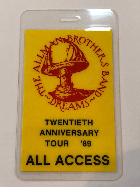 Allman Brothers - 20th Anniversary Tour 1989 - Backstage Pass