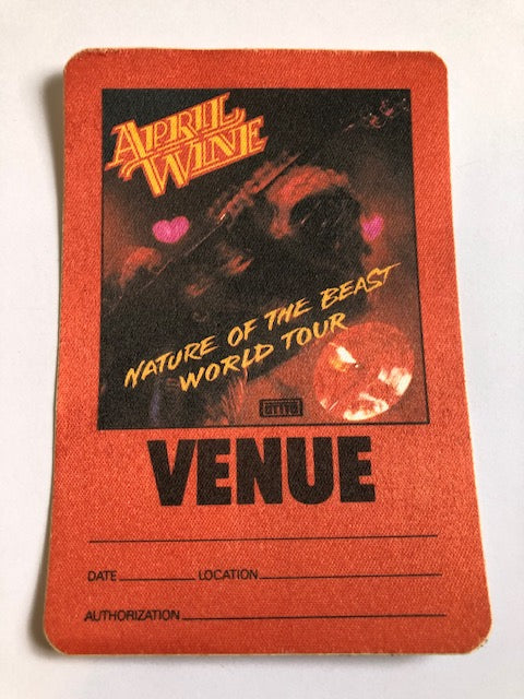 April Wine - Nature of the Beast Tour 1981 - Backstage Pass