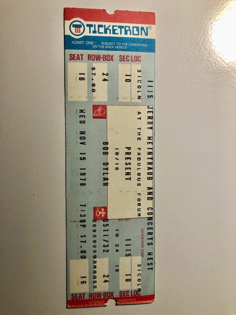 Bob Dylan - Street Legal Tour Ticket