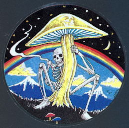 Grateful Dead - Car Window Tour Sticker/Decal - Skeleton Smoking a Joint Under a Tree