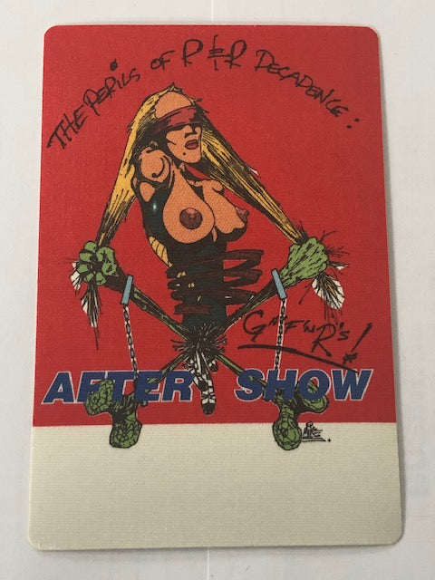 Guns N Roses - The Perils of the R & R Decadence Tour 1993 - Aftershow Backstage Pass