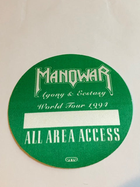 Manowar - Agony & Ecstasy Tour 1994 - Backstage Pass ** Rare