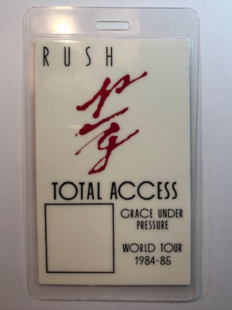 Rush - Grace Under Pressure Tour 1984-85 - Backstage Pass