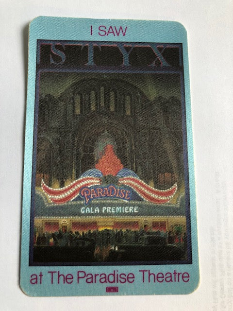 Styx - Paradise Theatre Tour 1981 - Backstage Pass
