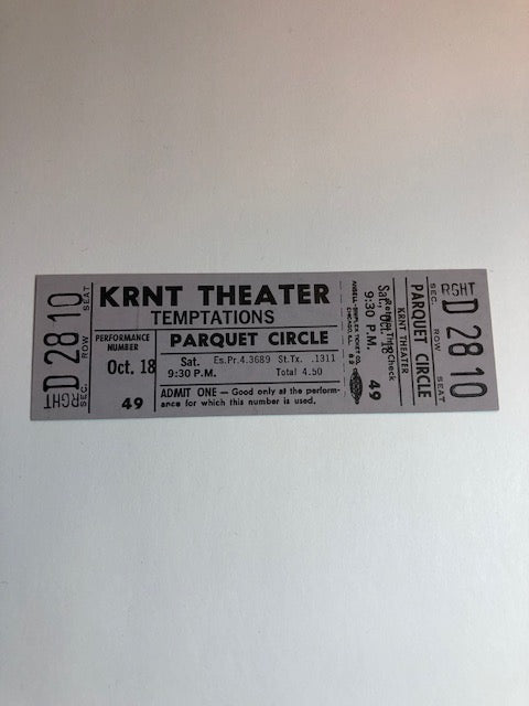 Temptations - Concert October 18, 1969 - Ticket