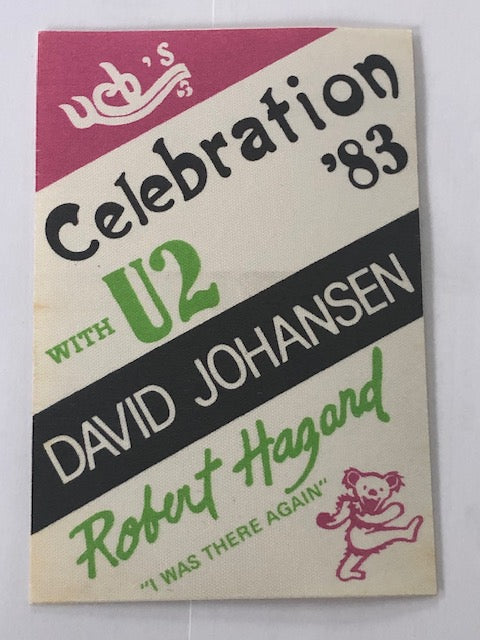 U2 / Grateful Dead / David Johansen - War Tour 1983 - Backstage Pass ** Extremely Rare