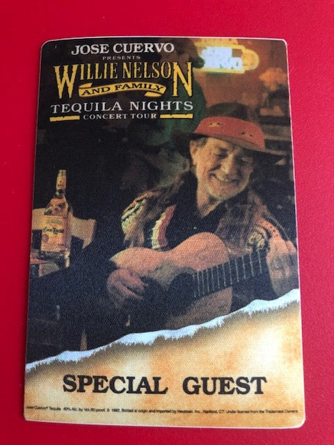 Willie Nelson - Tequila Nights Concert Tour 1992 - Backstage Pass