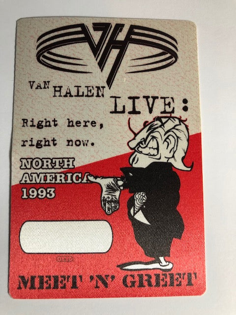 Van Halen - North America 1993 - Meet & Greet Backstage Pass