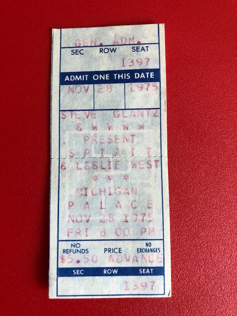 Spirit & Leslie West - Concert at The Michigan Palace November 28th 1978
