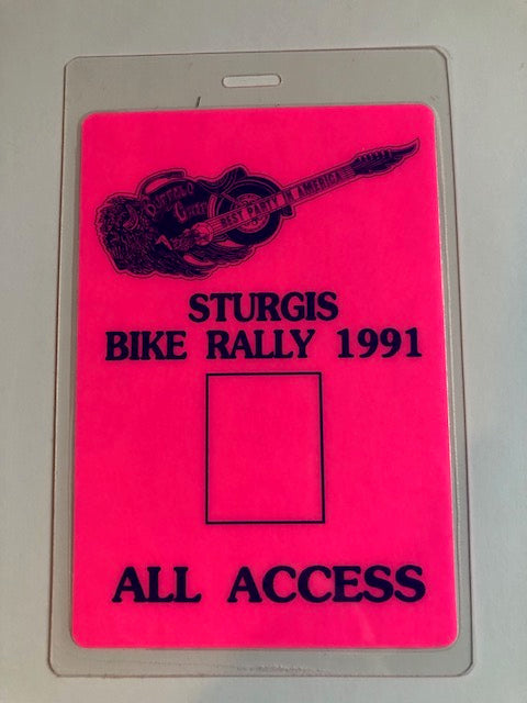 Special Event - Sturgis Bike Rally 1991 - Steppenwolf, Doobie Brothers, Charlie Daniels - **Super Rare Backstage Pass