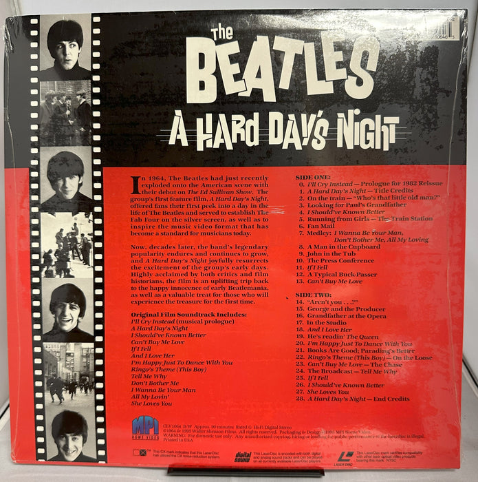 The Beatles - Hard Day's Night laser disc - brand new, still in shrink wrap
