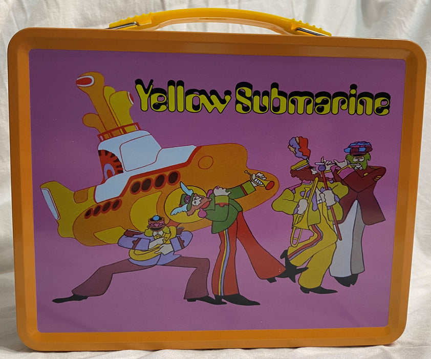 The Beatles - Yellow Submarine lunchbox with drink container &  Please, Please Me embossed metal lunchbox