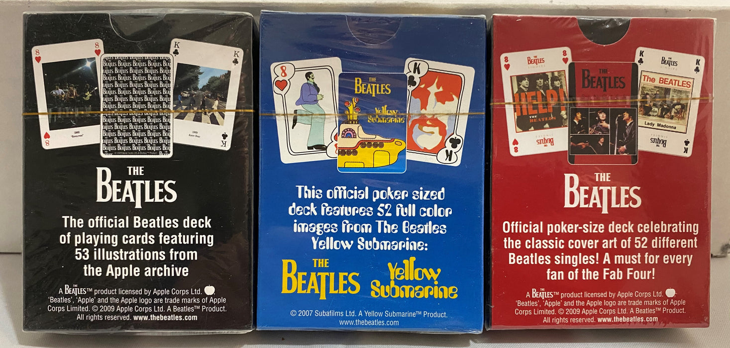 The Beatles - Three decks of Beatles Playing Cards - NEW & SEALED