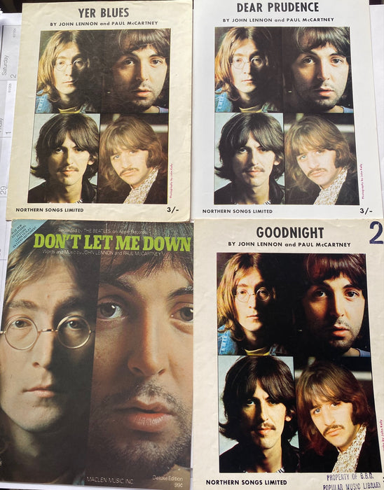 The Beatles - John Lennon Sheet Music - Set of Four ** Rare