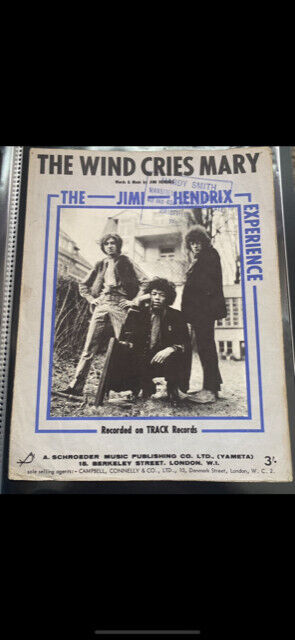 Jimi Hendrix - The Wind Cries Mary - Sheet Music - **Rare