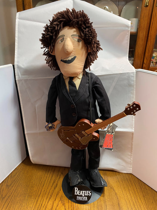The Beatles - George Harrison - Applause Doll in Black Suit with Guitar & Stand
