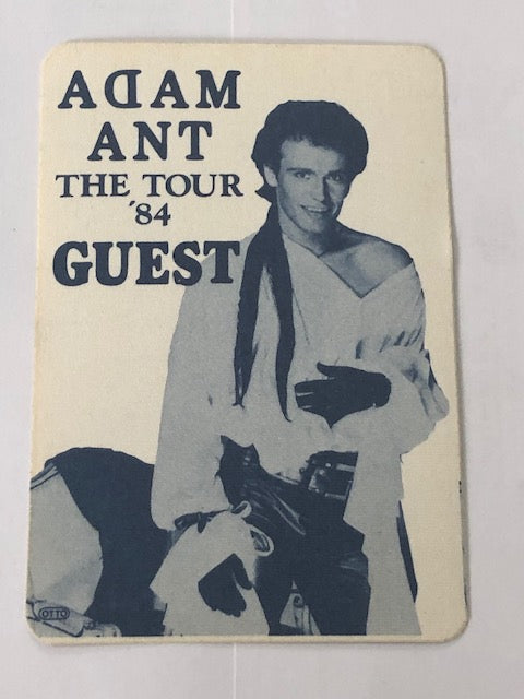 Adam Ant - The Strip Tour 1984 - Cloth Backstage Pass 