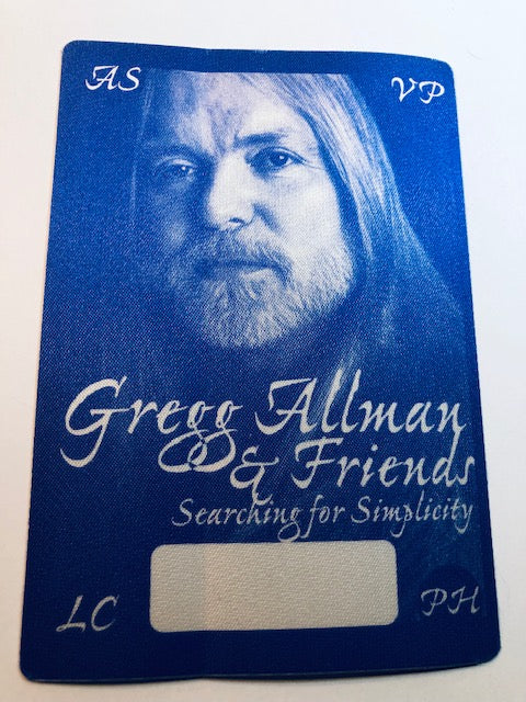 Allman Brothers - Gregg Allman & Friends - Searching for Simplicity Tour 1997 - VIP Backstage Pass