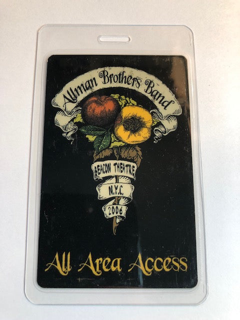 Allman Brothers Band - Beacon Theatre NYC - Run Tour 2006 - Backstage Pass
