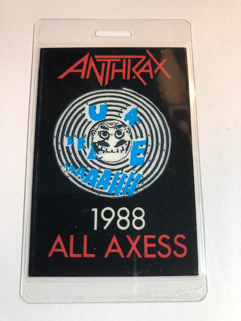 Anthrax - Euphoria Tour 1988 - Backstage Pass