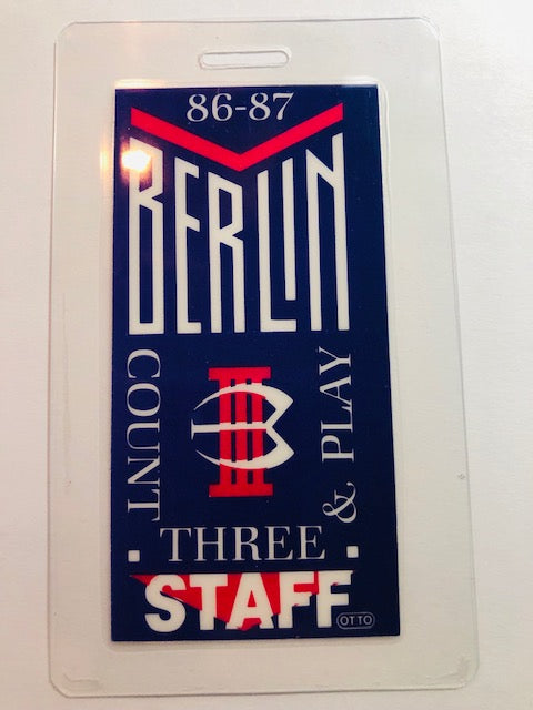 Berlin - Count Three and Play Tour 1986 - Backstage Pass