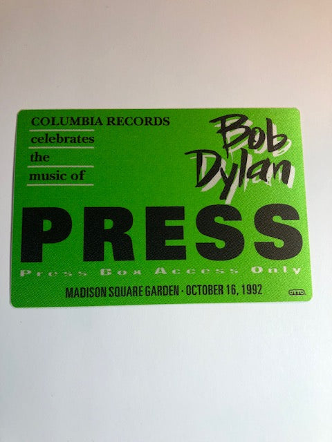 Bob Dylan - 30th Anniversary Concert featuring Tom Petty 1992 - Backstage Pass