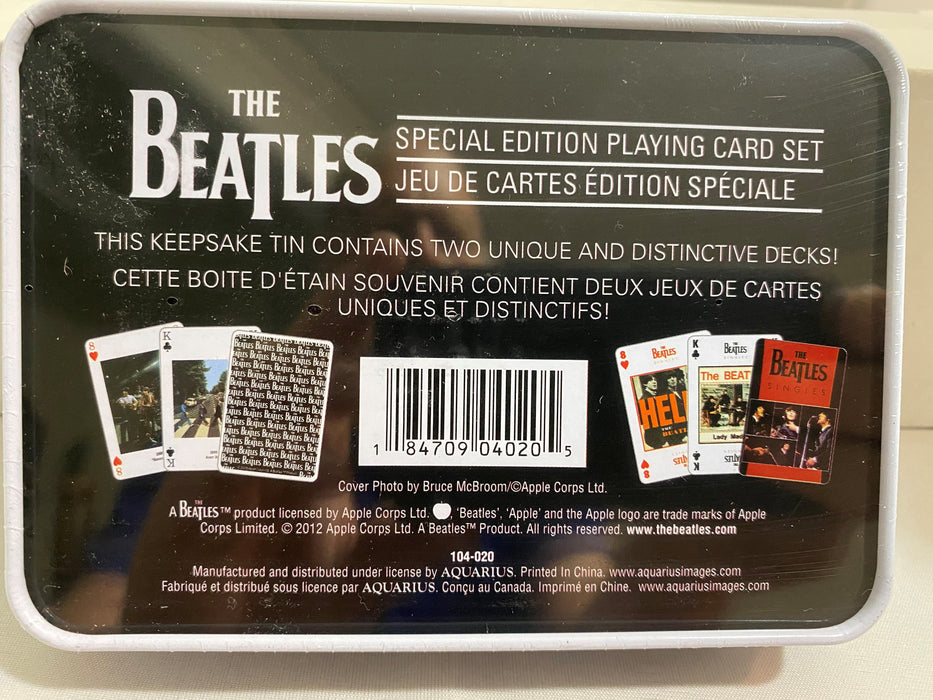 The Beatles - Factory Sealed Tin of 2 Decks of Beatle Playing Cards