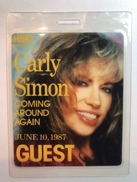 Carly Simon - Coming Around Again Tour 1987 - Backstage Pass