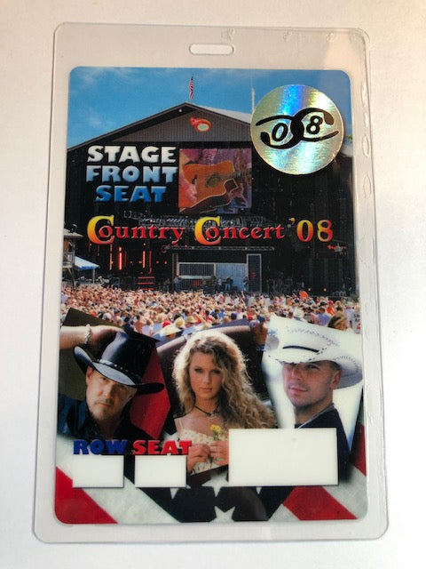 Special Event - Country Concert 2008 - Taylor Swift & The Beach Boys - Front Seat Pass