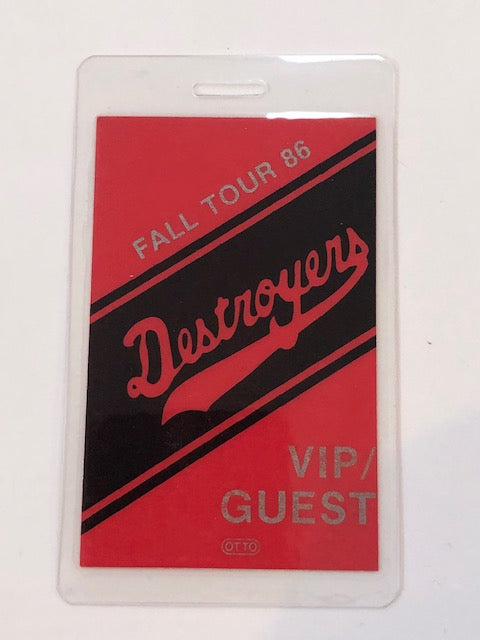 Destroyers (George Thorogood) - Fall Tour 1986 - Backstage Pass