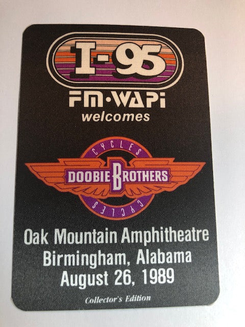 Doobie Brothers - Cycles Tour - Oak Mountain Amphitheatre 1989 - Backstage Pass