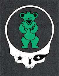 Grateful Dead - Car Window Tour Sticker/Decal - Bear and Steal Your Face Skull