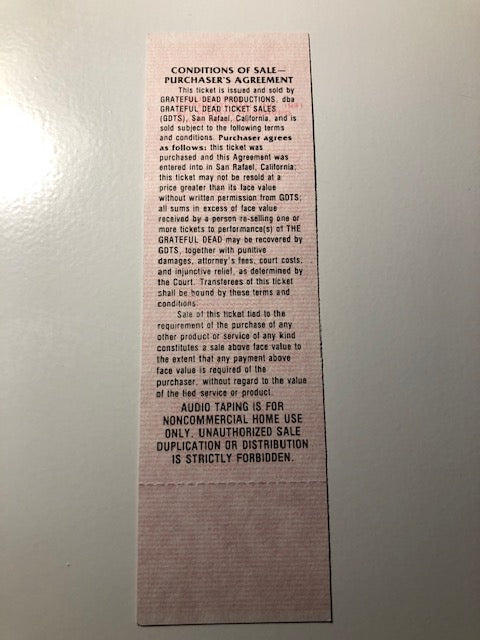 Rare 1992 Grateful Dead Ticket