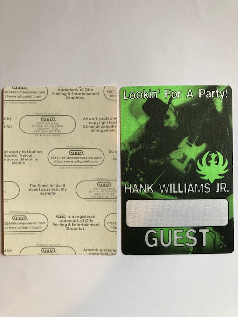 Hank Williams Jr. - Bocephus Tour 2000 - Backstage Pass