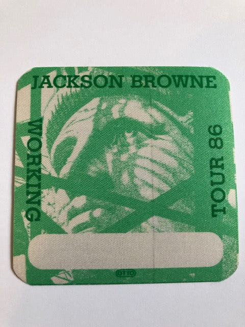Jackson Browne - Rock Night Tour 1986 - Backstage Pass