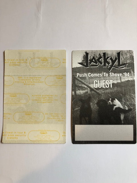Jackyl - Push Comes to Shove Tour 1994 - Backstage Pass  ** Uncommon