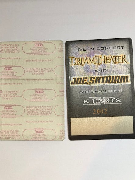 Joe Satriani, King's X, and Dream Theater - Tour 2002 - Backstage Pass