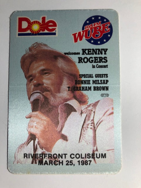 Kenny Rogers with Ronnie Milsap - Greensboro Coliseum 1987 - Backstage Pass