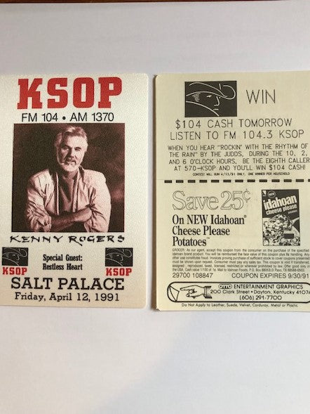 Kenny Rogers - Concert at the Salt Palace 1991- Radio Promo - Backstage Pass