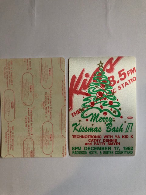 Special Event - Merry Kissmas Bash II 1992 - Technotronic, Patty Smyth, Cathy Dennis - Backstage Pass