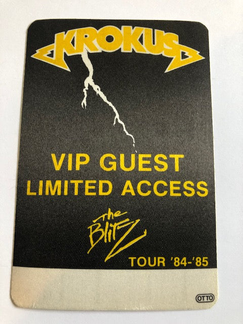Krokus - The Blitz Tour 1984-85 - Backstage Pass