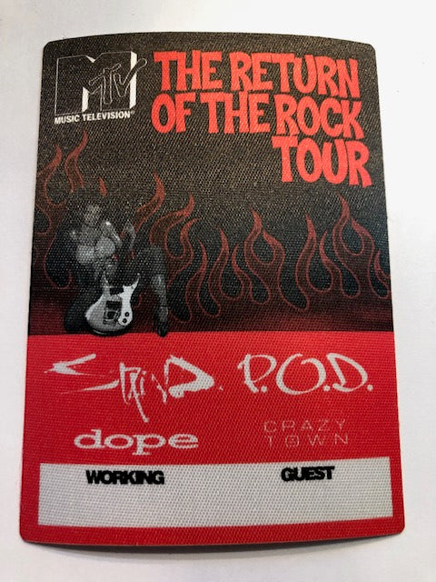 Special Event - MTV - The Return of Rock Tour 2000- Staind, P.O.D., Dope, and Crazy Town -Backstage Pass