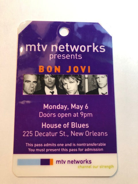 Special Event - Bon Jovi - House of Blues 2002 - Presented by MTV - Backstage Pass