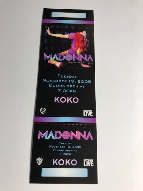 Madonna - KOKO Club AOL Ticket 2005 - Concert Ticket