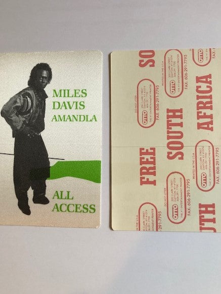 Miles Davis - Amandla Tour 1989 - Backstage Pass