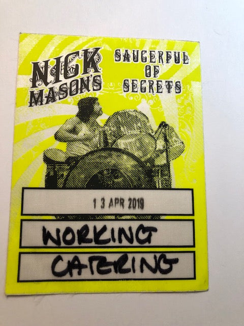 Pink Floyd - Nick Mason's Saucerful of Secrets Band Tour 2019 - Issued Backstage Pass