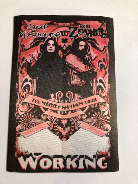 Ozzy Osbourne & Rob Zombie - Merry Mayhem Tour 2001 - Working Pass